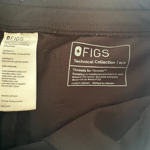 FIGS Women’s Medium Petite Zamora Jogger Scrub Pants Black-A208 - Picture 3 of 6